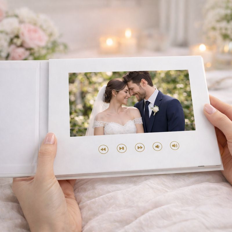 Personalisierbares Luxus-Videoalbum aus Leinen