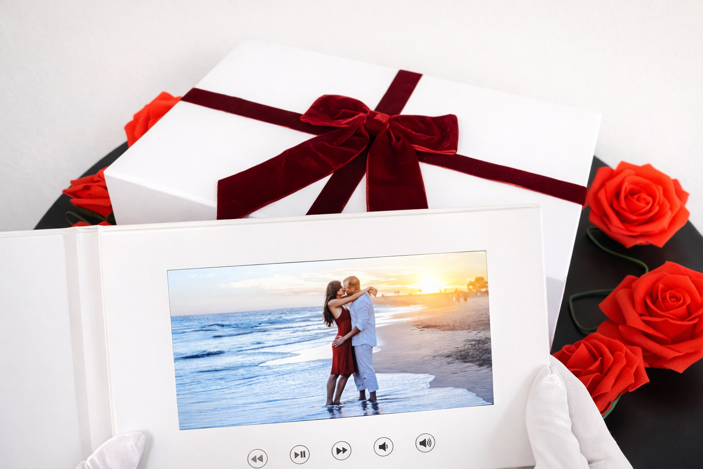 Personalisierbares Luxus-Videoalbum aus Leinen